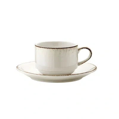 Turgla Home Gris Espresso Cup & Saucer In White