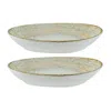 Turgla Home Neutrals Patera Organic Decorated Porcelain Platter Set Of Two