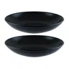 Turgla Home Notte Round Black Porcelain Entree Salad, Pasta Bowl, Set Of Two