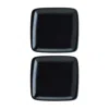 Turgla Home Notte Square Black Porcelain Side, Appetizer Plates, Set Of Two