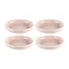 Turgla Home Pink / Purple Pink Pott Breakfast Bowl Round Pink Porcelain Set Of Four