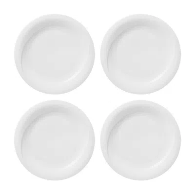 Turgla Home Porcelain X-tanbul Round White Porcelain Side Plate, Set Of Four