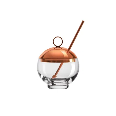 Turgla Home Rose Gold Hepburn Crystal Alchemy Glass With Metal Top & Stirrer