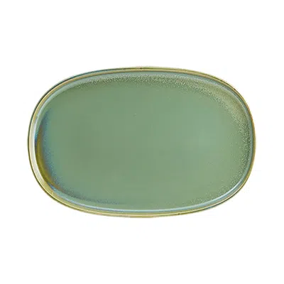 Turgla Home Sage Oval Green Porcelain Serving Family Dinner Platter