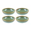 Turgla Home Sage Round Green Porcelain Appetizer, Side Bowls, Set Of Four