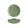 Turgla Home Sage Round Green Porcelain Deep Entree, Dinner Plate