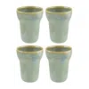 Turgla Home Sage Round Green Porcelain Mug Set Of Four