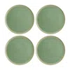Turgla Home Sage Round Green Porcelain Salad, Dessert Plate, Set Of Four