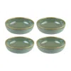 Turgla Home Sage Round Green Porcelain Side Bowl, Set Of Four