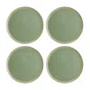 Turgla Home Sage Round Green Porcelain Side Plates, Set Of Four
