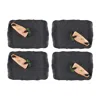 Turgla Home Shade Rectangular Black Porcelain Serving Plate Set Of Four