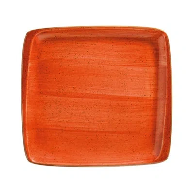 Turgla Home Sienna Coupe Square Platter, 10.5" X 10" In Orange