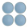 Turgla Home Sky Round Blue Porcelain Appetizer Dessert Plate Set Of Four