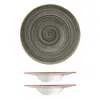 Turgla Home Space Round Grey Porcelain Bowl Set Of Two