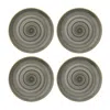 Turgla Home Space Round Grey Porcelain Dinner Plate Set Of Four