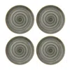 Turgla Home Space Round Grey Porcelain Plate Set Of Four