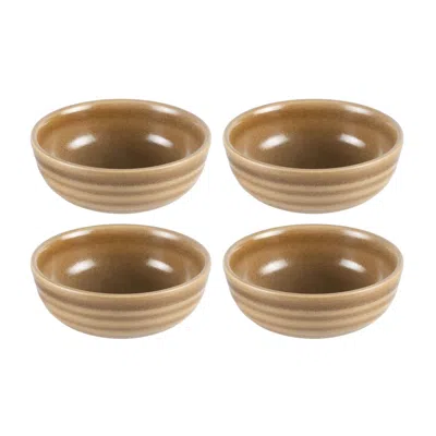 Turgla Home Terra Pott Bowl Round Brown Porcelain Breakfast Bowl Set Of Four