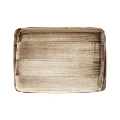 Turgla Home Terrain Rectangular Brown Porcelain Platter