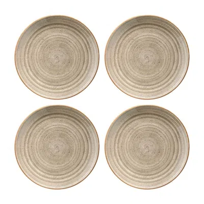 Turgla Home Terrain Round Brown Porcelain Salad Bowl Set Of Four