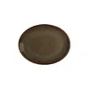 Turgla Home Tierra Oval Brown Porcelain Serving Platter
