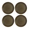 Turgla Home Tierra Round Brown Porcelain Dinner, Entree Plate, Set Of Four