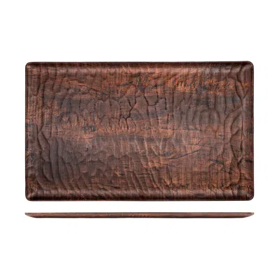 Turgla Home Turgla Composite Rectangular Brown Composite Platter For Serving