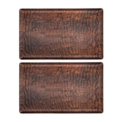 Turgla Home Turgla Composite Rectangular Brown Composite Platter, Set Of Two