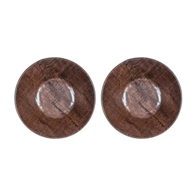 Turgla Home Turgla Composite  Round Brown Composite Bowl Set Of Two