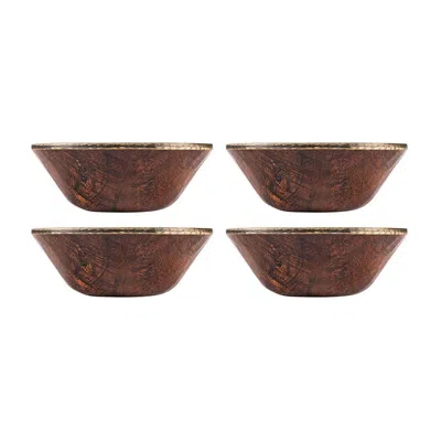 Turgla Home Turgla Composite Round Brown Composite Salad Bowls, Set Of Four
