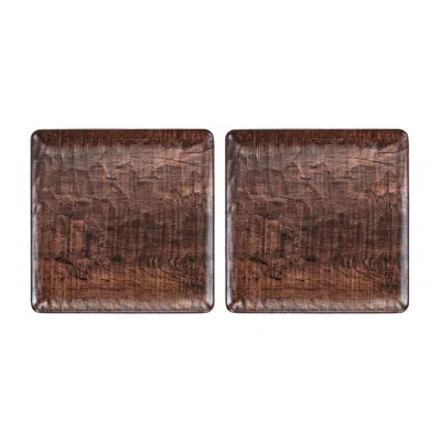 Turgla Home Turgla Composite Square Brown Composite Plate Set Of Two