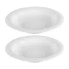 Turgla Home X-tanbul Porcelain Round White Porcelain Serving Bowl, Set Of Two