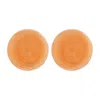Turgla Home Yellow / Orange Glass Dinnerware  Round Orange Glass Plate Set Of Two