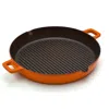 Turgla Home Yellow / Orange Orange Cast Iron Grill Pan