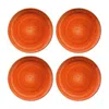 Turgla Home Yellow / Orange Terracota  Round Terracotta Porcelain Plate, Set Of Four