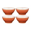 Turgla Home Yellow / Orange Terracota Round Terracotta Porcelain Rice, Side Bowl, Set Of Four