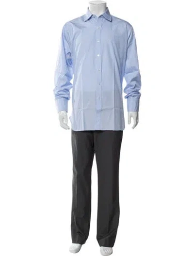 Pre-owned Turnbull & Asser Long Sleeve Dress Shirt In Blue
