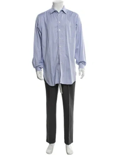 Pre-owned Turnbull & Asser Long Sleeve Dress Shirt In Blue