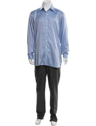 Pre-owned Turnbull & Asser Long Sleeve Dress Shirt In Blue