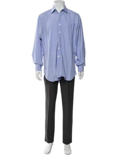 Pre-owned Turnbull & Asser Long Sleeve Dress Shirt In Blue
