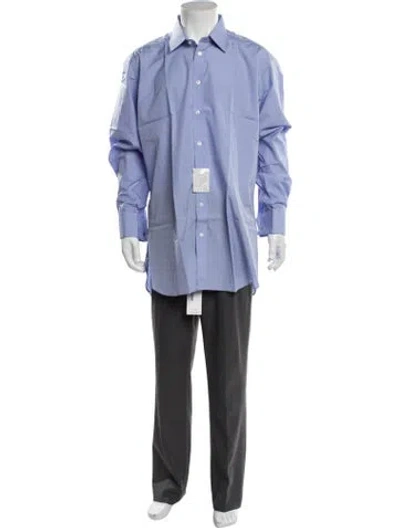 Pre-owned Turnbull & Asser Long Sleeve Dress Shirt In Blue