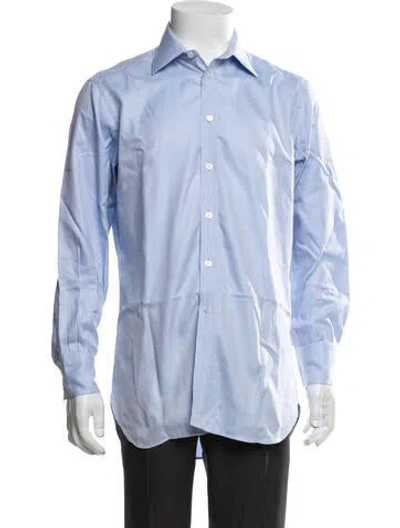 Pre-owned Turnbull & Asser Long Sleeve Dress Shirt In Blue