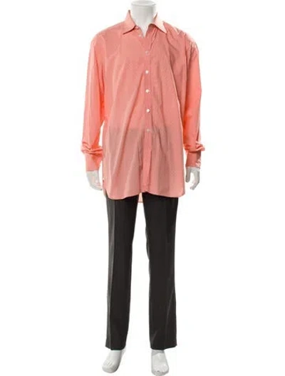 Pre-owned Turnbull & Asser Long Sleeve Dress Shirt In Orange