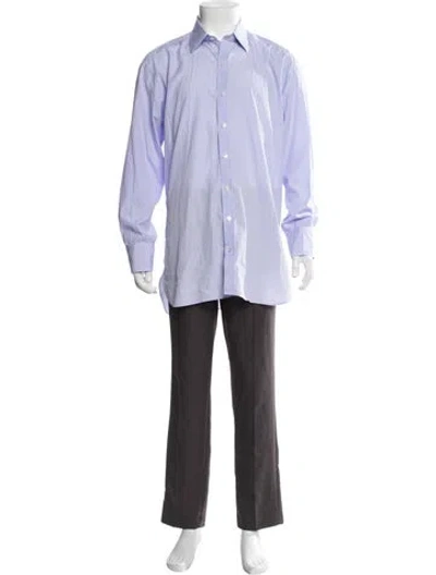 Pre-owned Turnbull & Asser Long Sleeve Dress Shirt In Purple