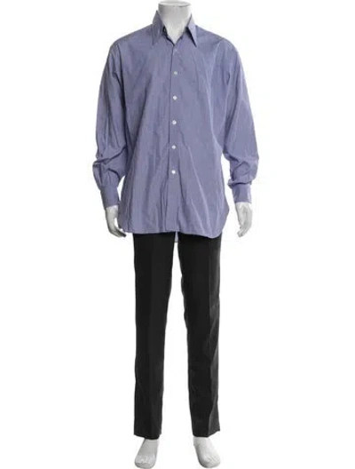 Pre-owned Turnbull & Asser Long Sleeve Dress Shirt In Purple