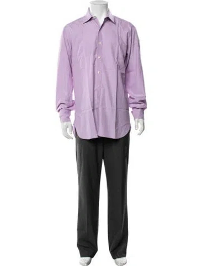 Pre-owned Turnbull & Asser Long Sleeve Dress Shirt In Purple