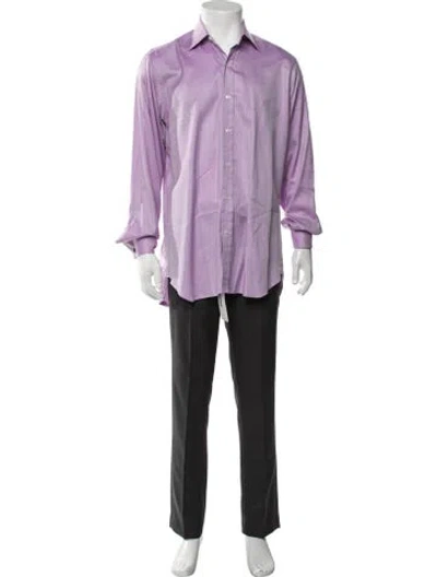Pre-owned Turnbull & Asser Long Sleeve Dress Shirt In Purple