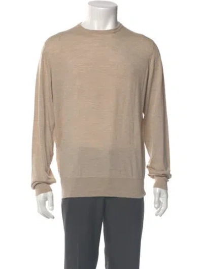 Pre-owned Turnbull & Asser Merino Wool Crew Neck Pullover In Neutral