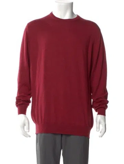Pre-owned Turnbull & Asser Merino Wool Crew Neck Pullover In Red