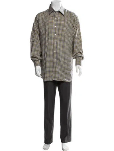 Pre-owned Turnbull & Asser Plaid Print Long Sleeve Dress Shirt In Multicolor