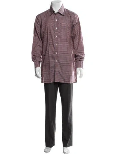 Pre-owned Turnbull & Asser Plaid Print Long Sleeve Dress Shirt In Multicolor